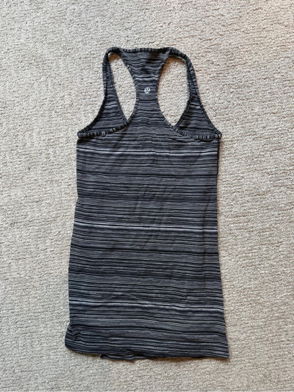 lululemon athletica Black and Gray Striped Racerback Tank